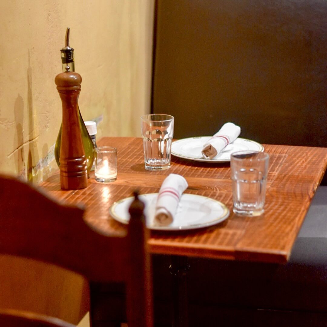 A table set for dinner at Osteria Cicchetti